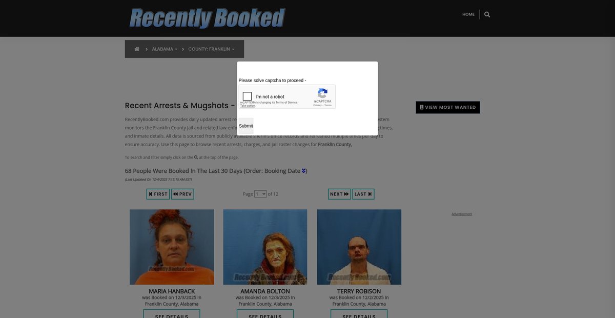 Preview of recentlybooked.com