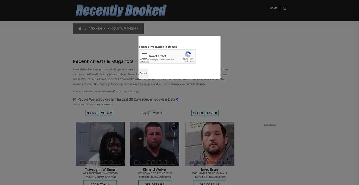 Preview of recentlybooked.com