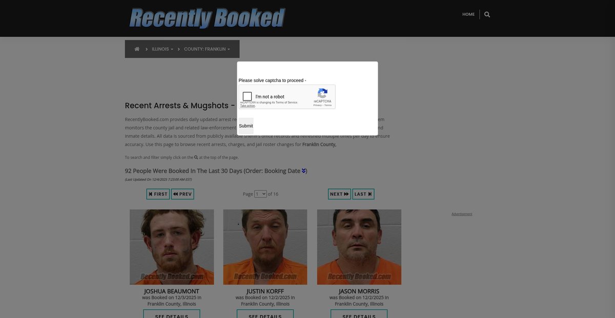 Preview of recentlybooked.com