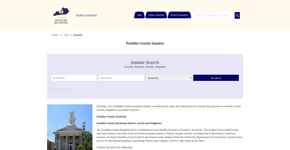 Preview of kentuckyjailroster.com