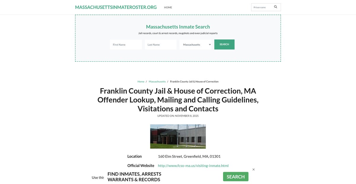 Preview of massachusettsinmateroster.org