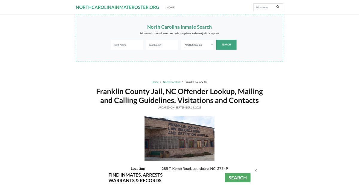 Preview of northcarolinainmateroster.org