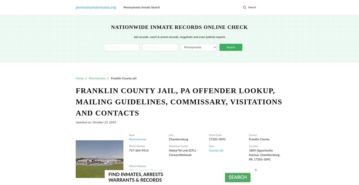 Preview of pennsylvaniainmates.org