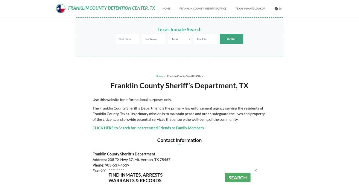 Preview of franklincountydetentiontx.org
