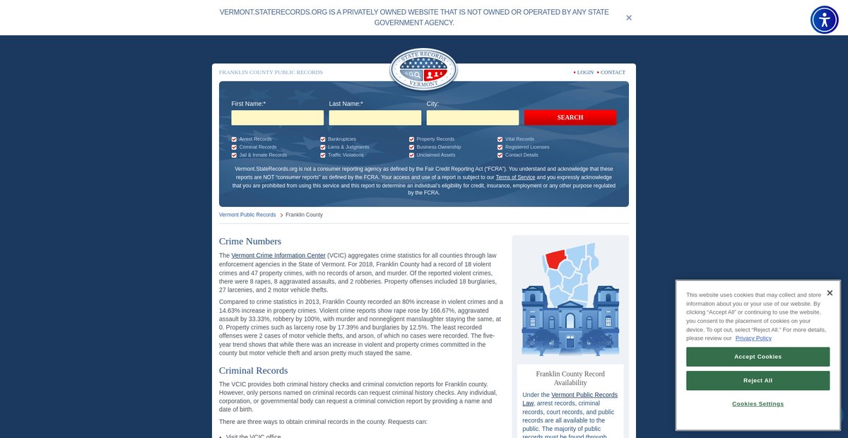 Preview of vermont.staterecords.org