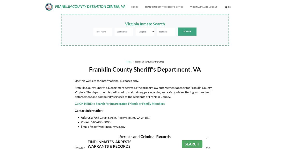 Preview of franklincountydetentionva.org