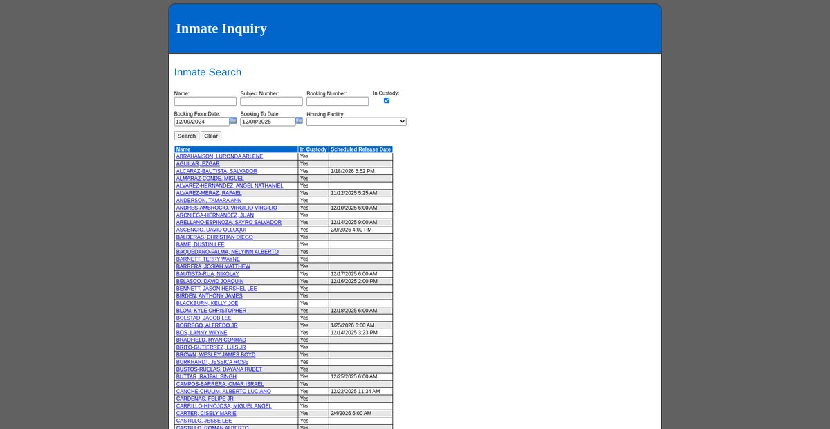 Preview of inmateroster.bipintc.org