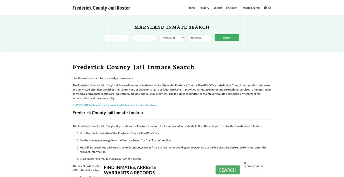 Preview of frederickcountyjail.org