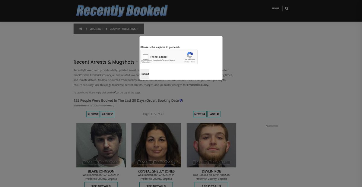 Preview of recentlybooked.com