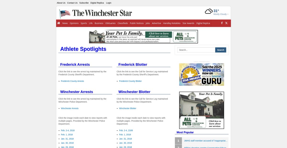 Preview of winchesterstar.com