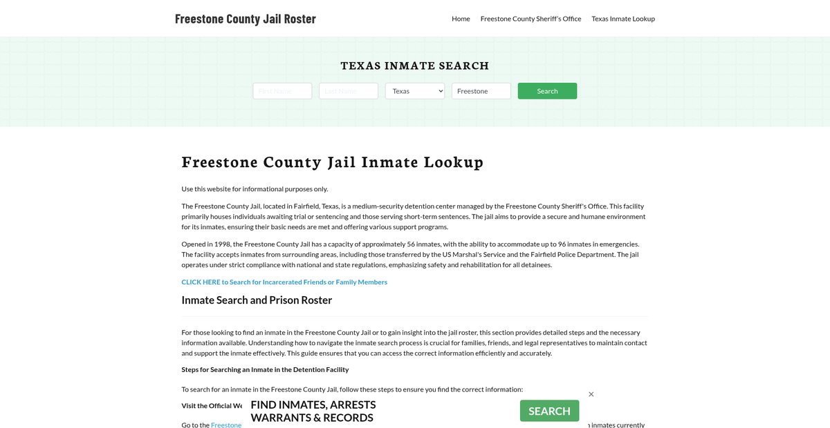 Preview of freestonecountyjail.org