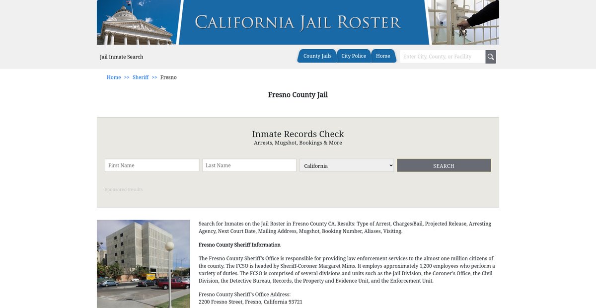 Preview of californiajailroster.com