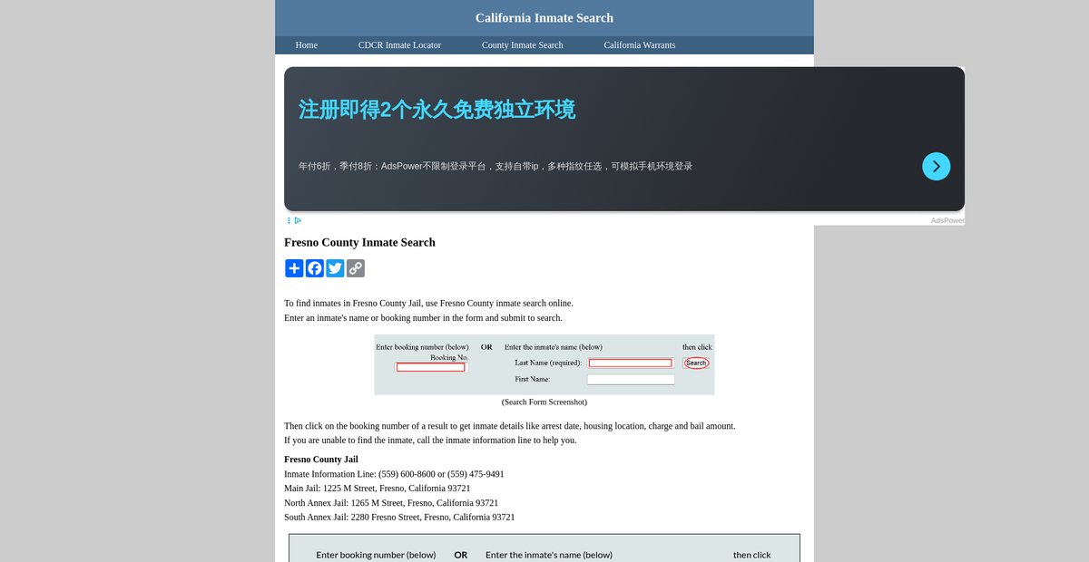 Preview of inmatesearchcalifornia.org