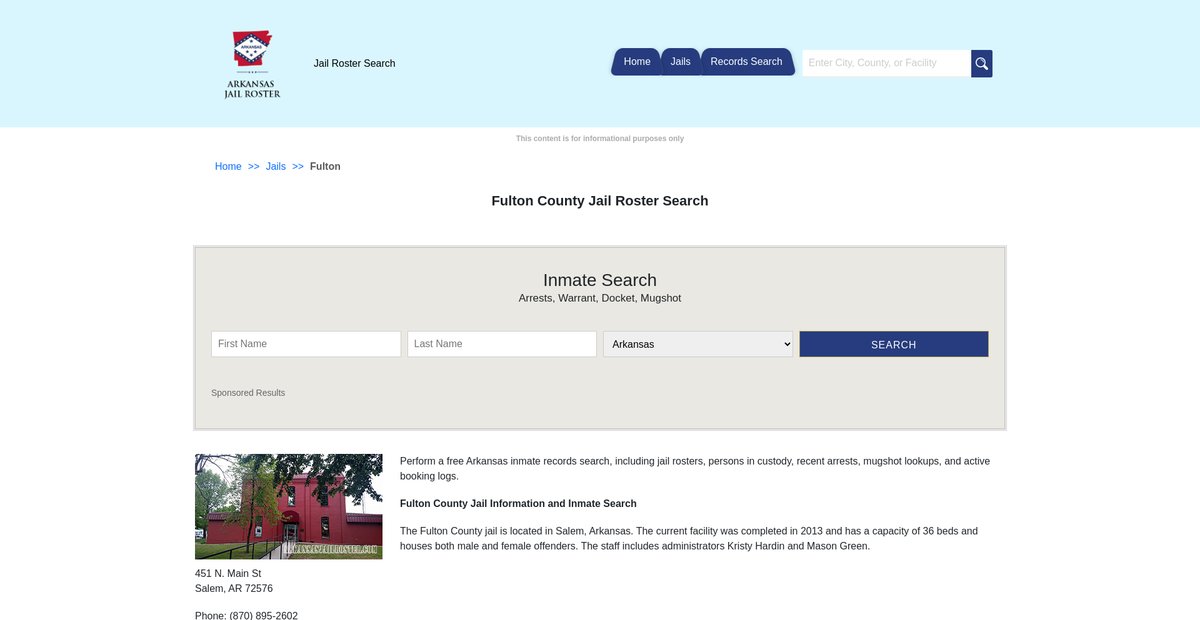 Preview of arkansasjailroster.com