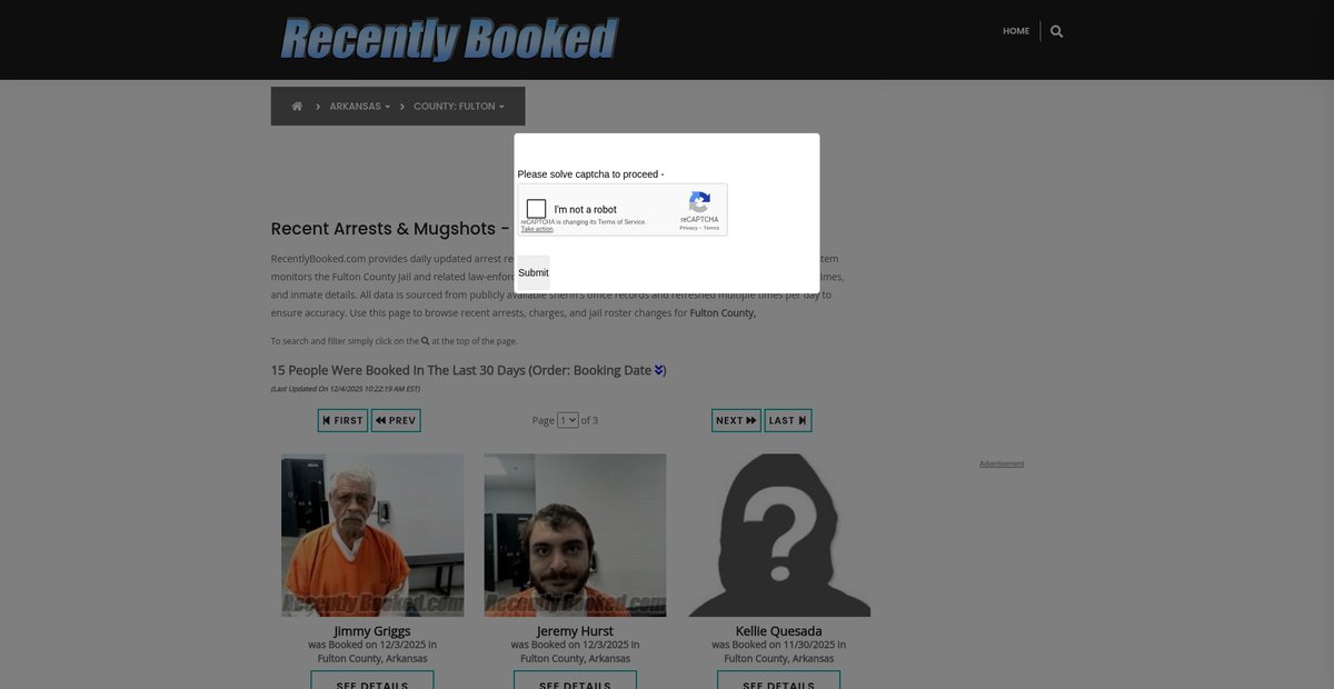 Preview of recentlybooked.com