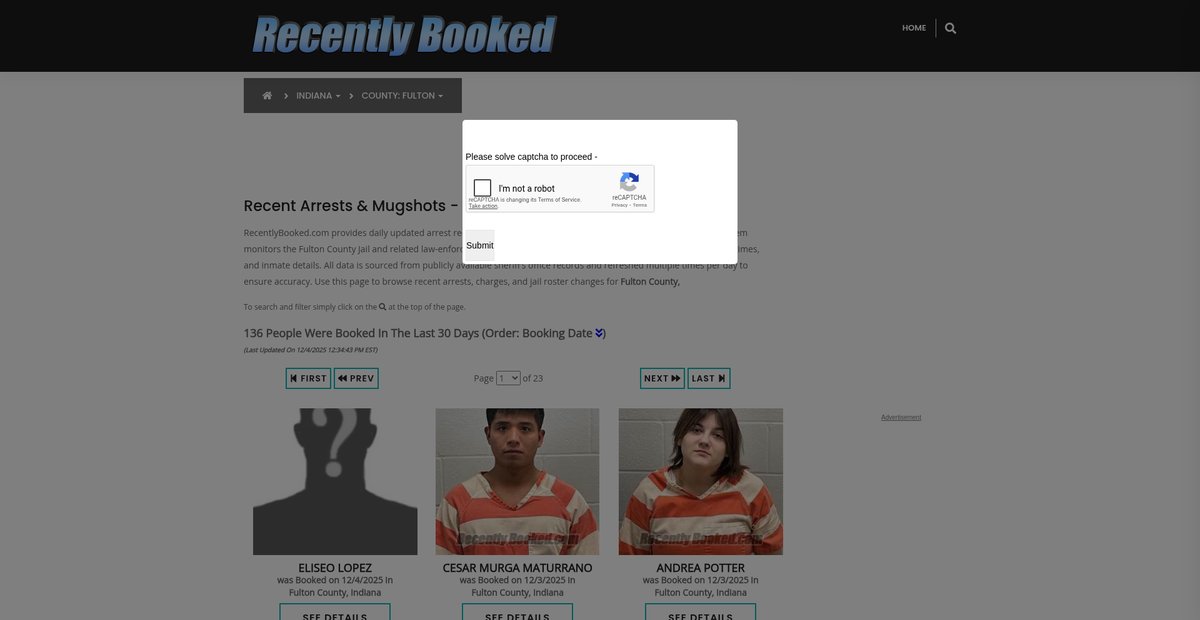 Preview of recentlybooked.com