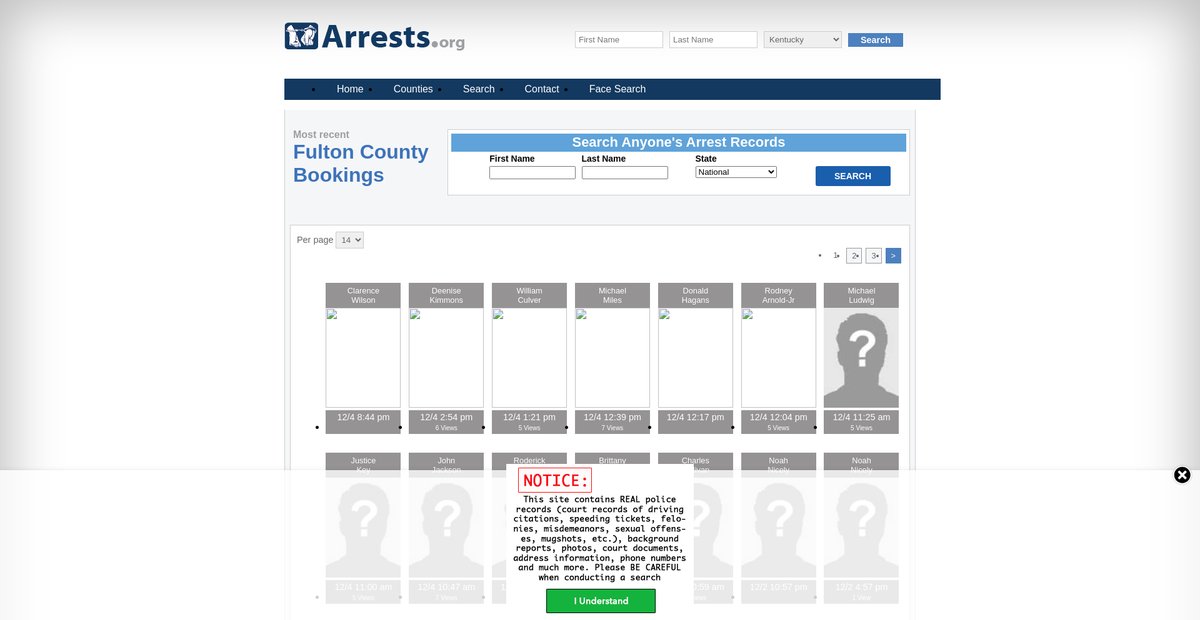 Preview of kentucky.arrests.org