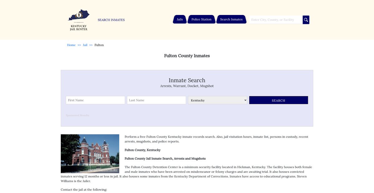 Preview of kentuckyjailroster.com