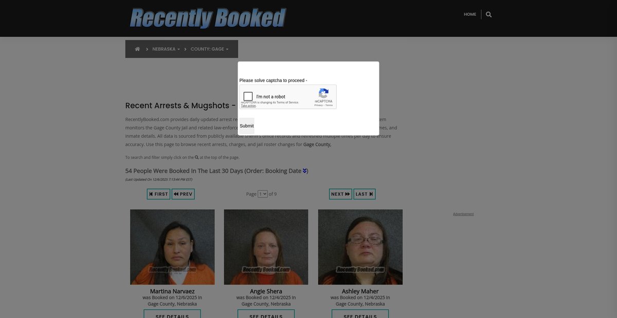 Preview of recentlybooked.com