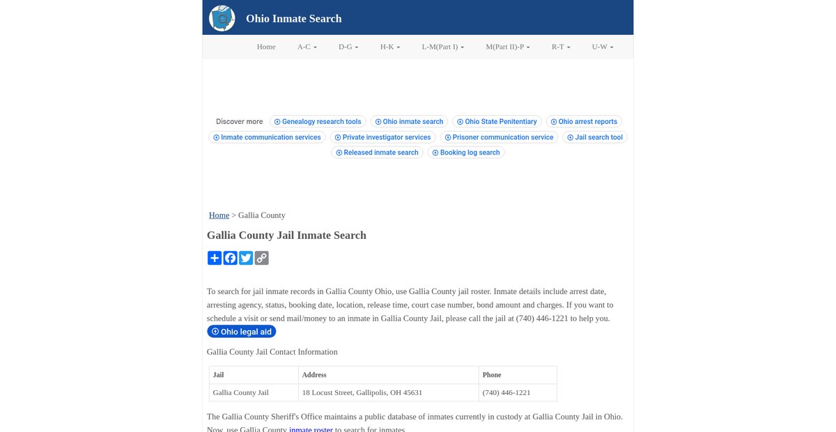 Preview of inmatesearchoh.org