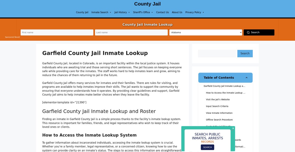 Preview of garfield.countyjail.org