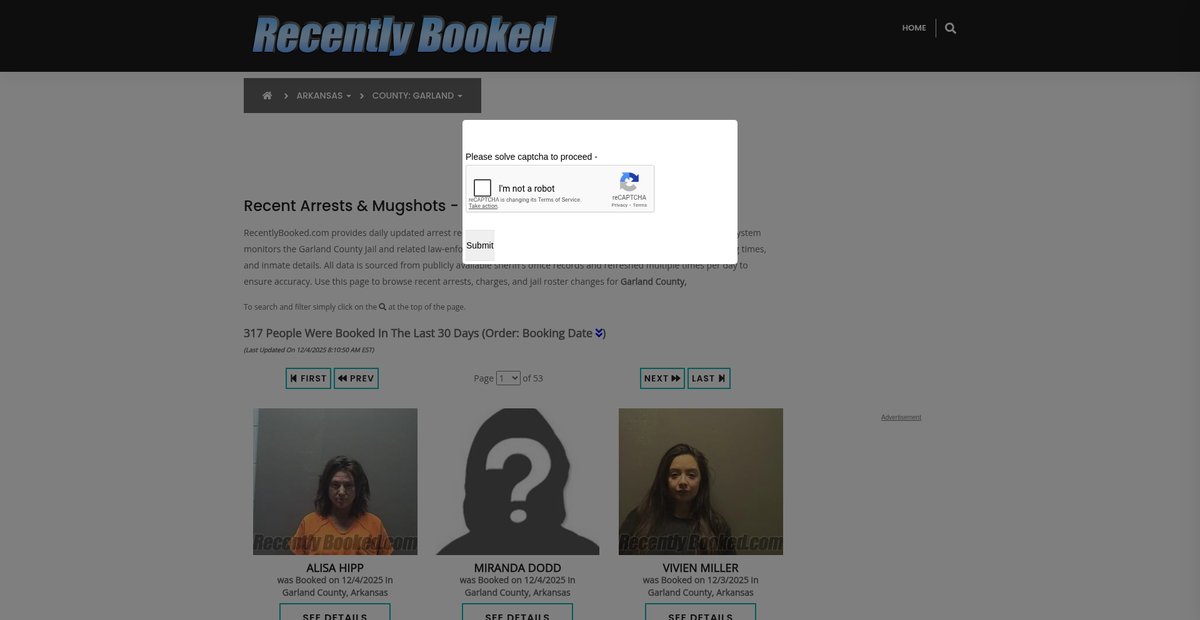 Preview of recentlybooked.com