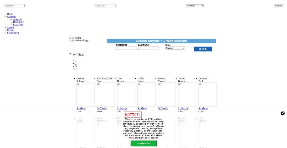 Preview of maryland.arrests.org