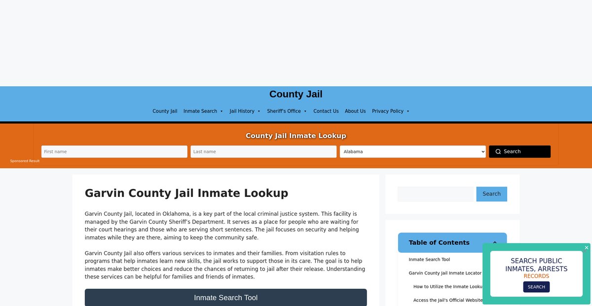Preview of garvin.countyjail.org