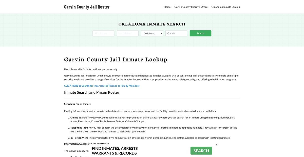 Preview of garvincountyjail.org