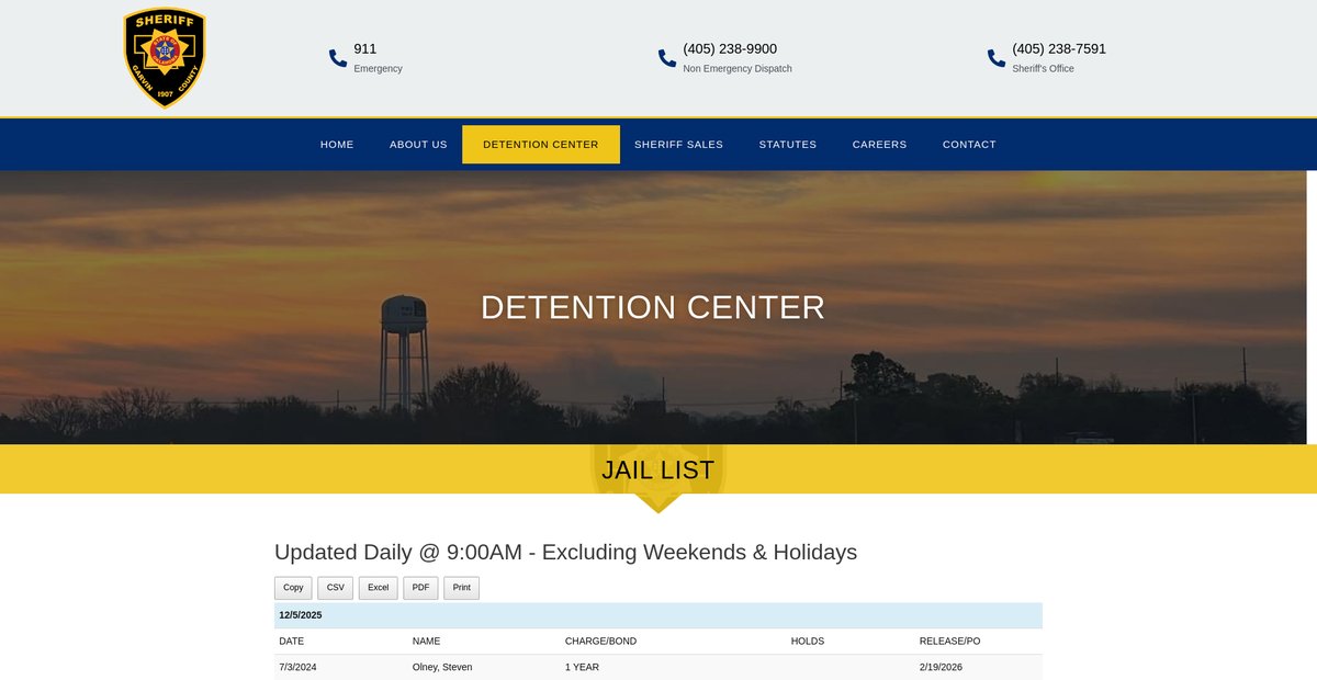 Preview of garvincountysheriff.net