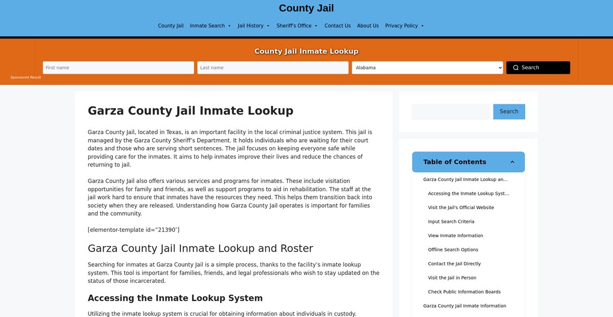 Preview of garza.countyjail.org