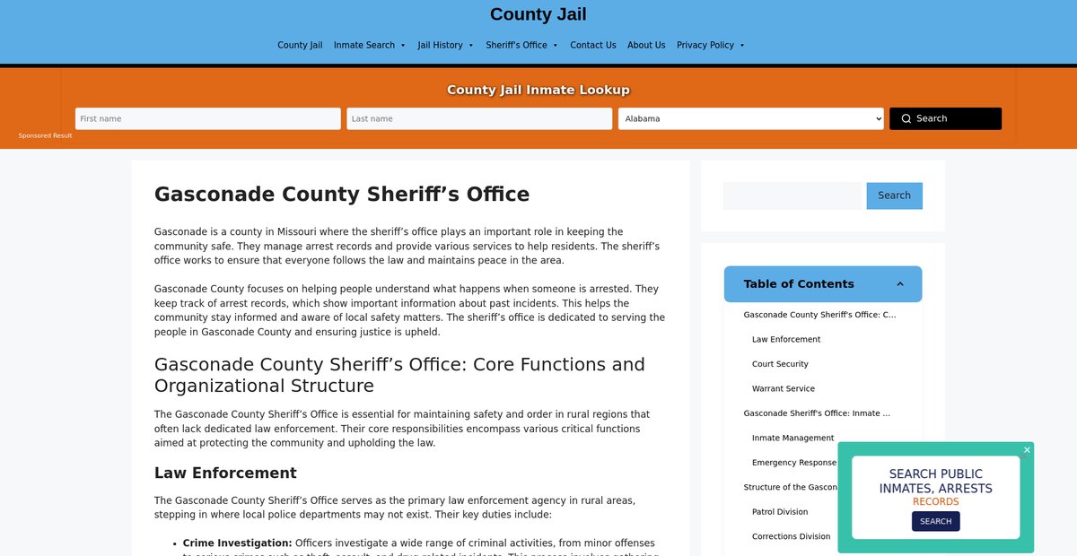 Preview of gasconade-sheriff-arrest-warrants.countyjail.org