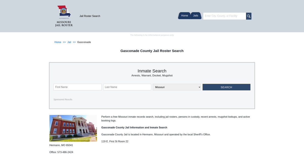 Preview of missourijailroster.com