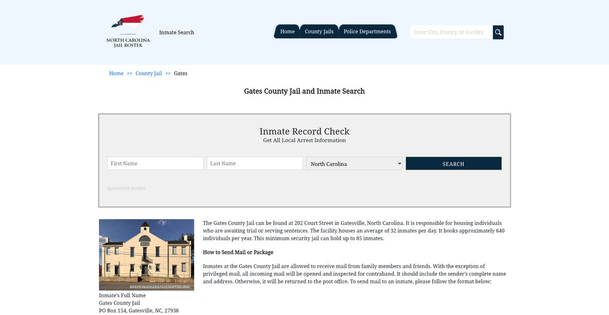 Preview of northcarolinajailroster.com