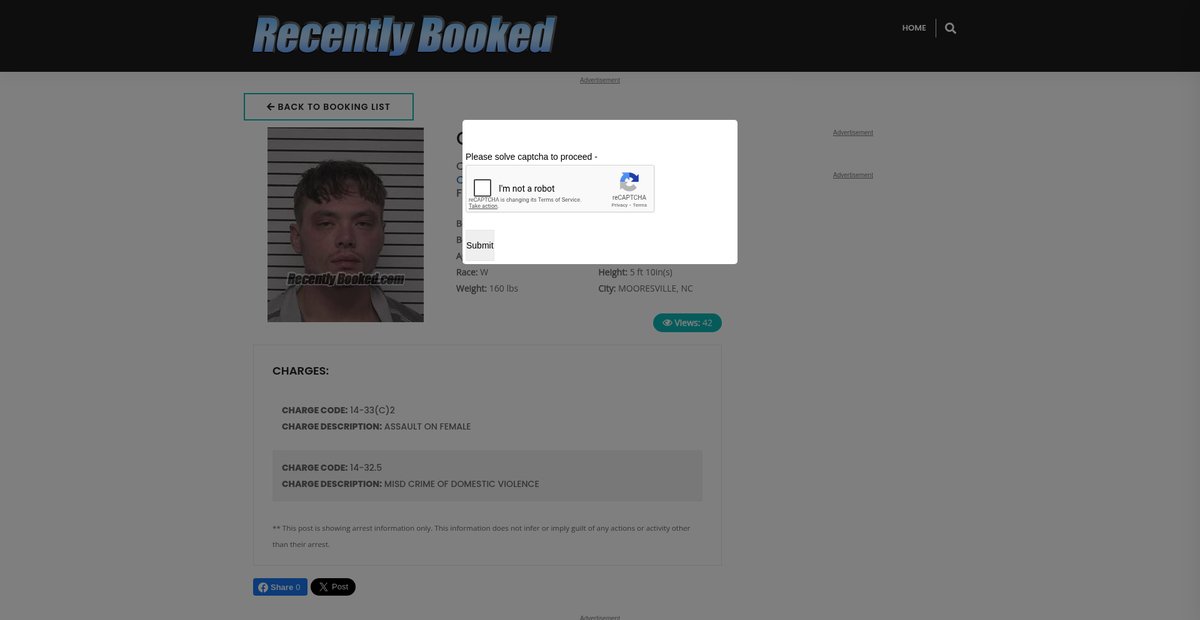 Preview of recentlybooked.com