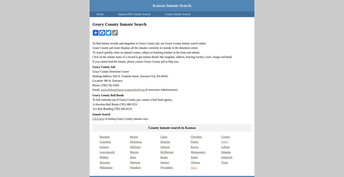 Preview of inmatesearchkansas.org