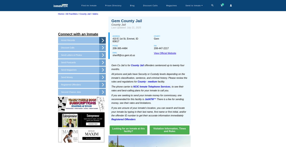 Preview of inmateaid.com