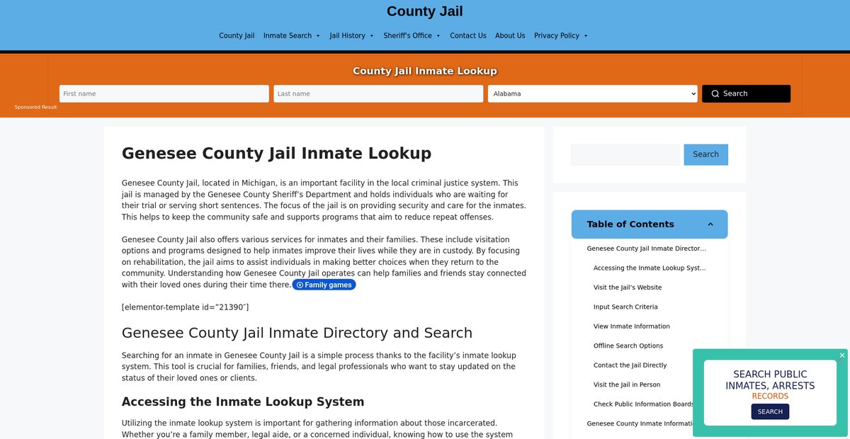 Preview of genesee.countyjail.org