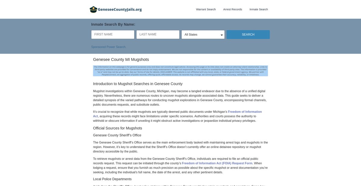 Preview of geneseecountyjails.org