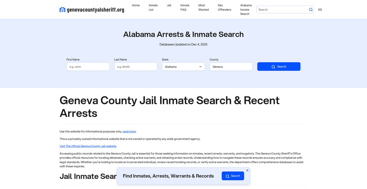 Preview of genevacountyalsheriff.org