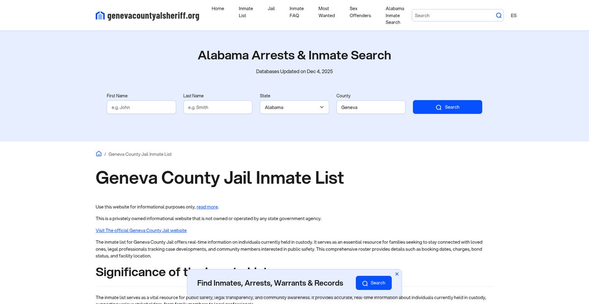 Preview of genevacountyalsheriff.org