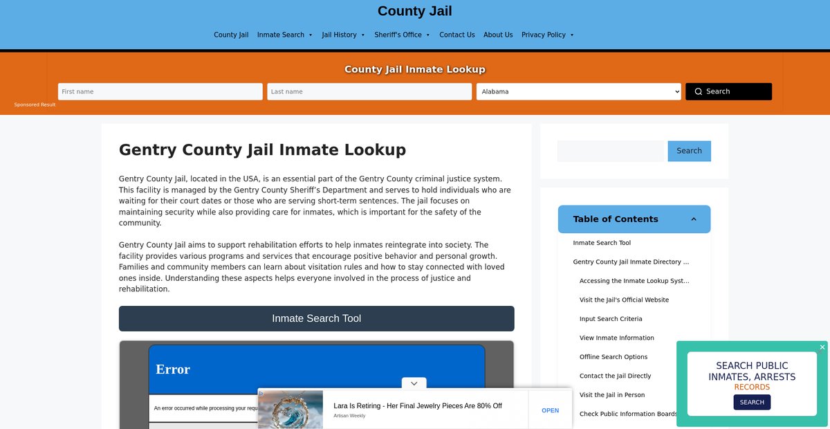 Preview of gentry.countyjail.org