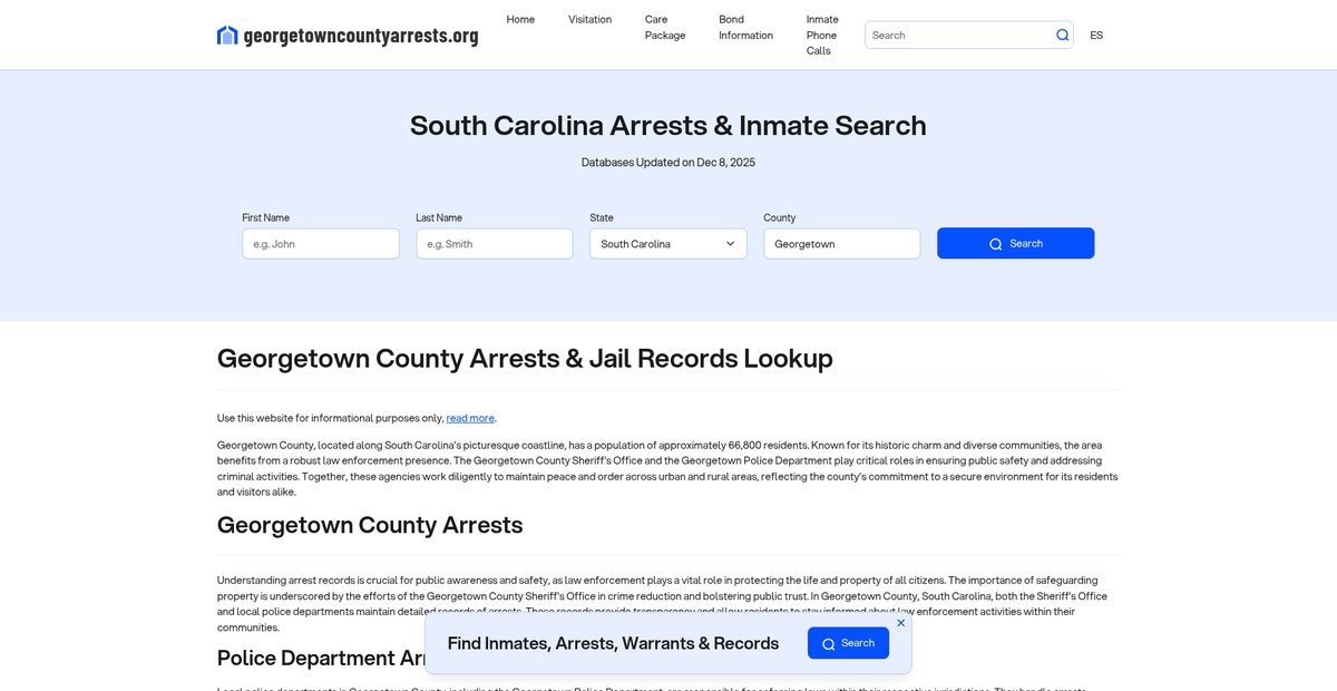 Preview of georgetowncountyarrests.org
