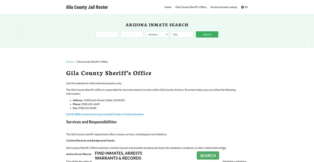 Preview of gilacountyjail.org