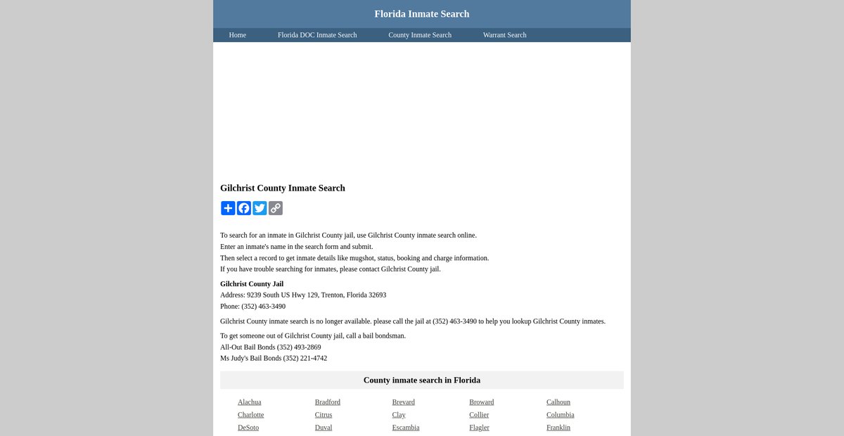 Preview of inmatesearchflorida.org