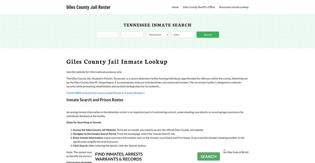 Preview of gilescountyjail.org