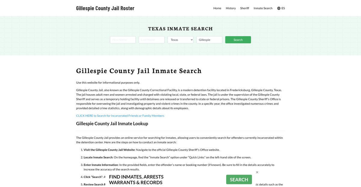 Preview of gillespiecountyjail.org