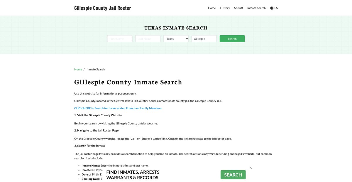 Preview of gillespiecountyjail.org