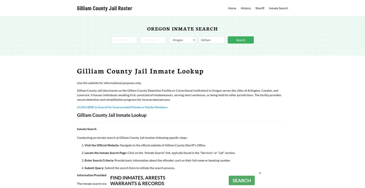 Preview of gilliamcountyjail.org