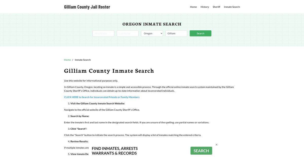 Preview of gilliamcountyjail.org